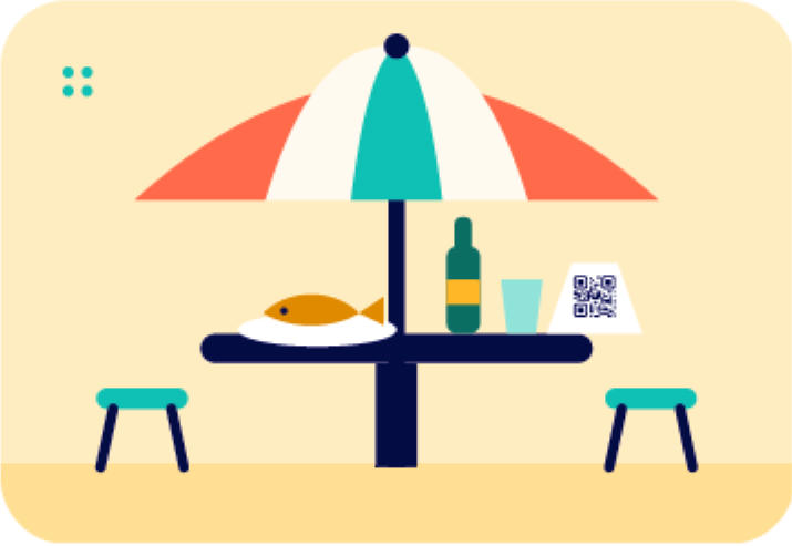 Illustration d’une table de maquis avec un QR